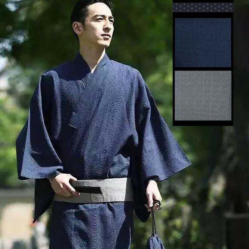 ○mk-1275 男性用 有松 鳴海 絞り 浴衣 身丈126 裄63 7-29（男子浴衣 