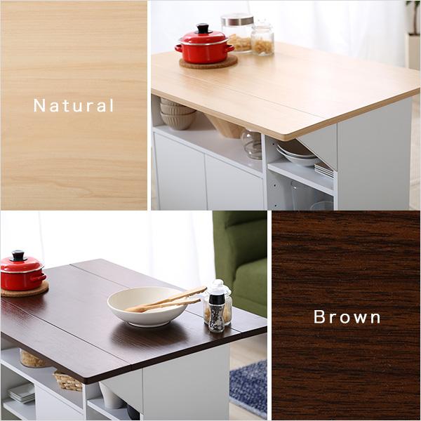 バタフライタイプのキッチンワゴン 、使い方様々でサイドテーブルや