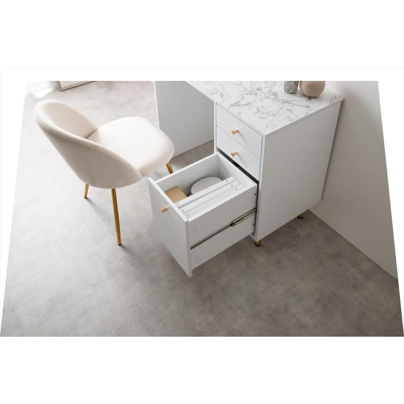 プライムサマーセール】【幅90cm】Camilla 引き出し付きデスク