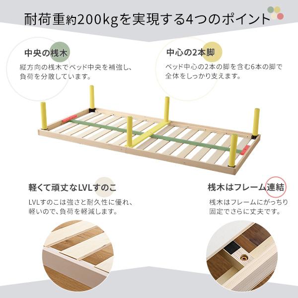 パイン材高さ2段階調整脚付きすのこベッド(シングル) | メイツウEC