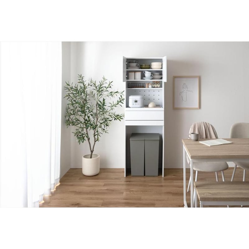 幅58cm】Keuken ゴミ箱収納付きレンジ台 | メイツウEC