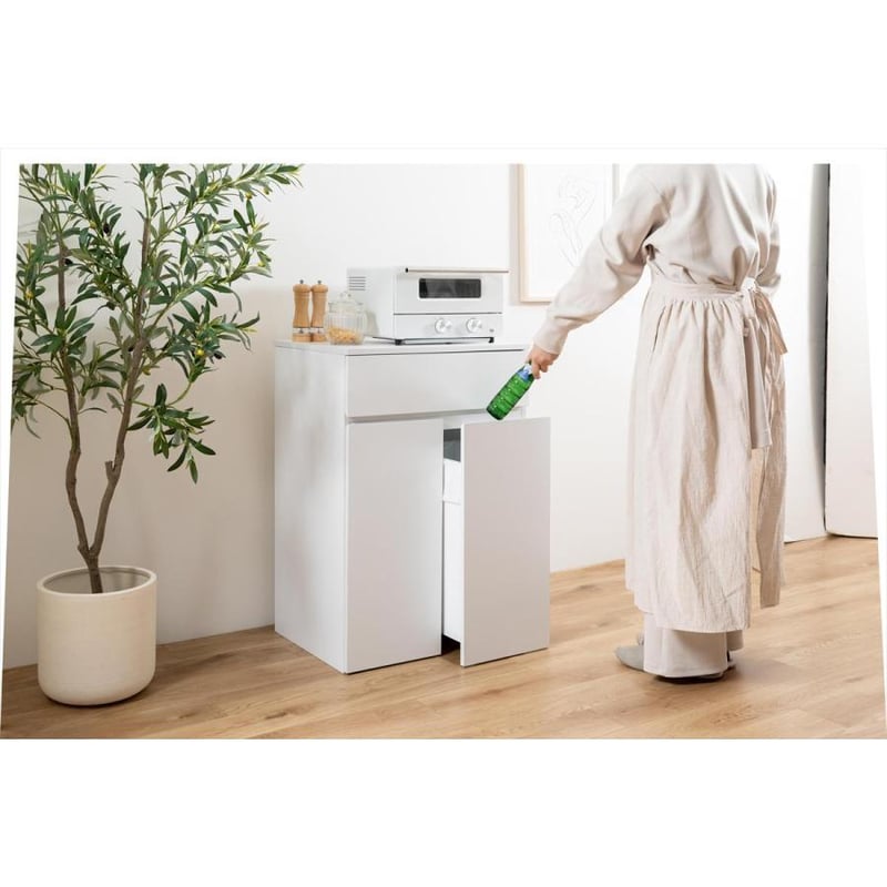 【幅75cm】Basurero ゴミ箱付きキッチンカウンター　ホワイト 楽天市場】ゴミ箱 分別 45リットル 45L ダストボックス キッチン
