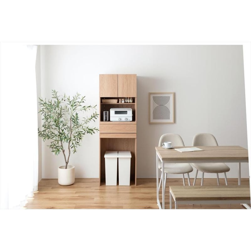 幅58cm】Keuken ゴミ箱収納付きレンジ台 | メイツウEC