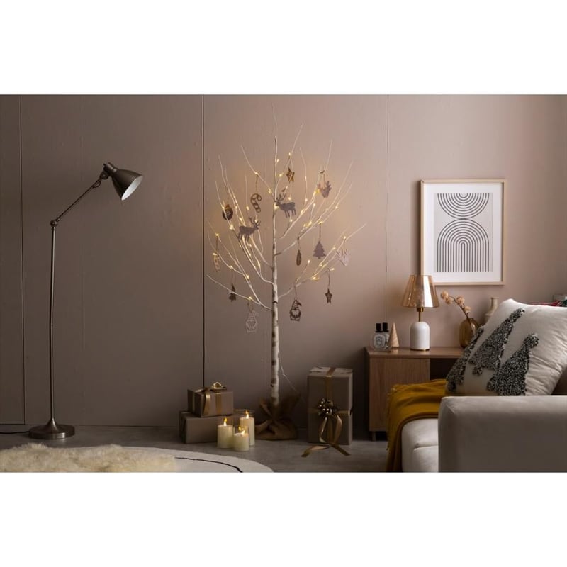 オーナメントセット】Schnee 高さ150cm 白樺風ツリー+オーナメント