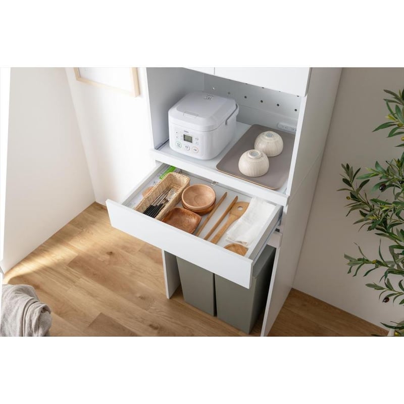 幅58cm】Keuken ゴミ箱収納付きレンジ台 | メイツウEC