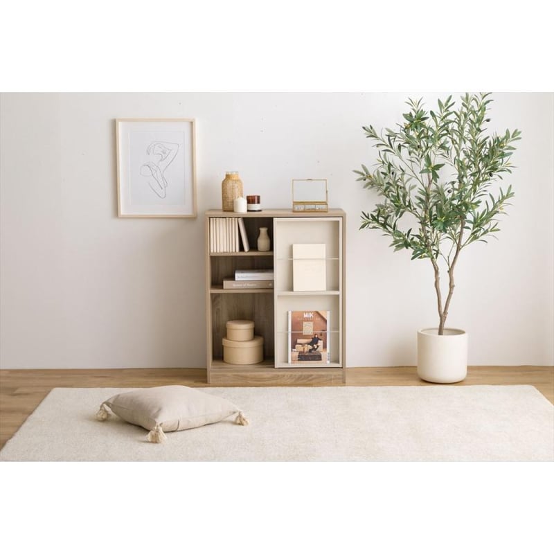 幅71cm】Mysa スライド収納付本棚ラック | メイツウEC