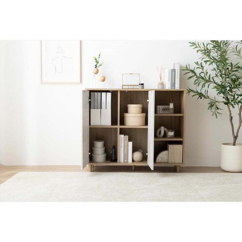 幅96cm】Tas バイカラーキャビネット | メイツウEC