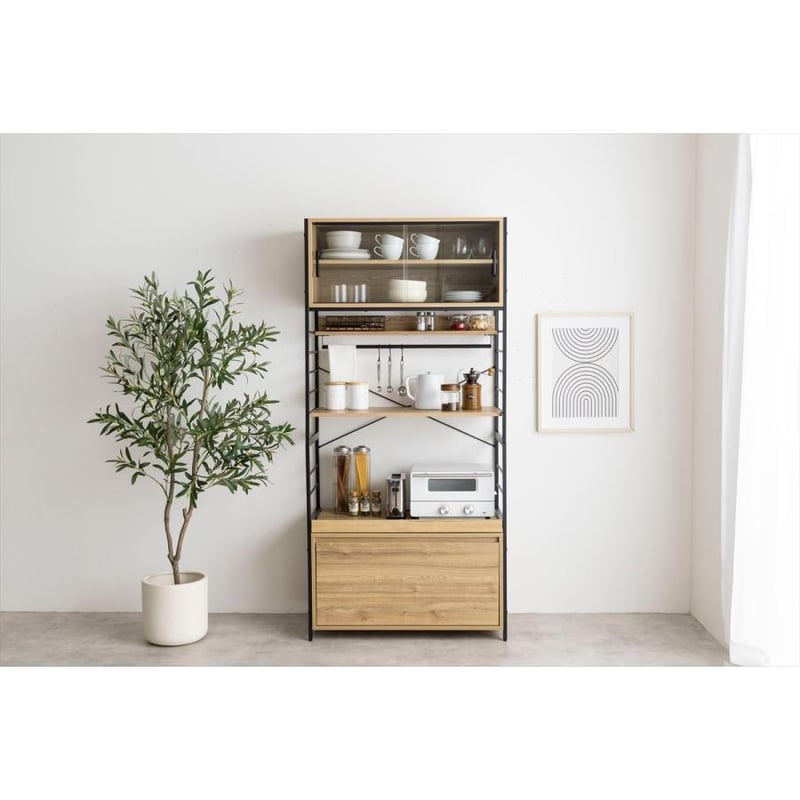 Carter(カーター)』シリーズ☆食器棚☆5種類の収納スペース【幅80cm】 