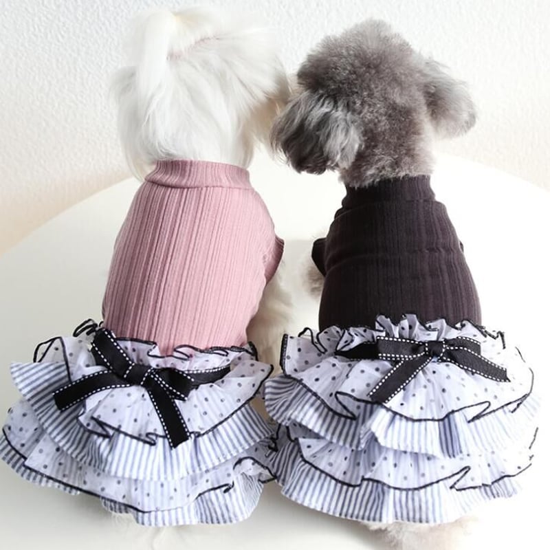 春夏新作 小型犬服☆超可愛いペット服☆レーススカート☆リボン 春夏新作 小型犬服☆超可愛いペット服☆レーススカート☆リボン