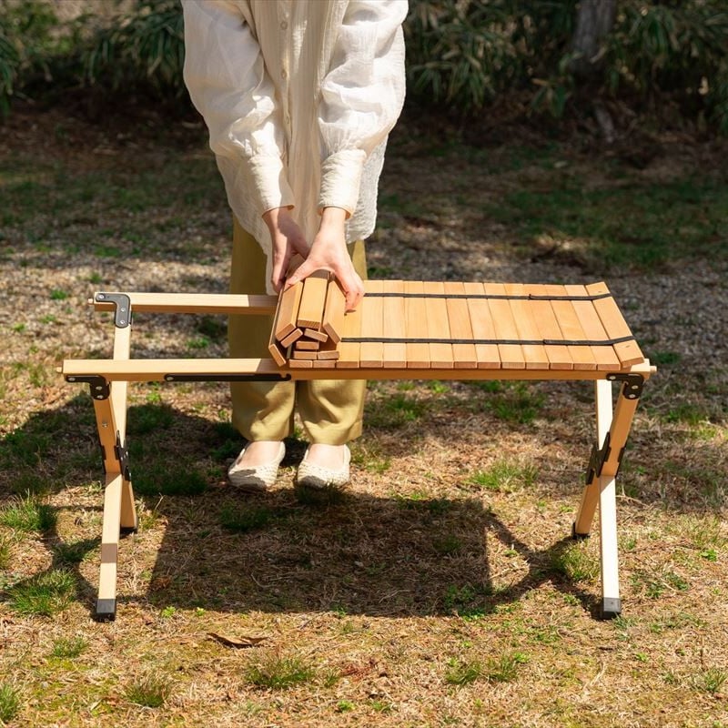 幅62cm】DO・350 アウトドア折りたたみウッドテーブル | メイツウEC 