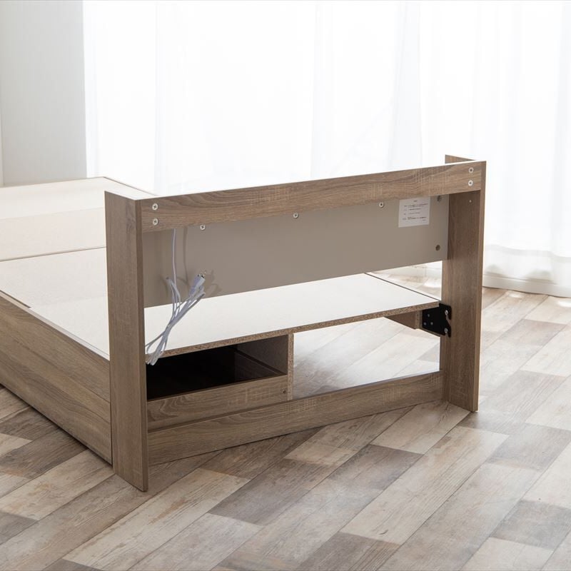 【シングル】Erin 宮棚&コンセント付き引き出し収納ベッド シングル】Erin 宮棚&コンセント付き引き出し収納ベッド ※フレームのみ