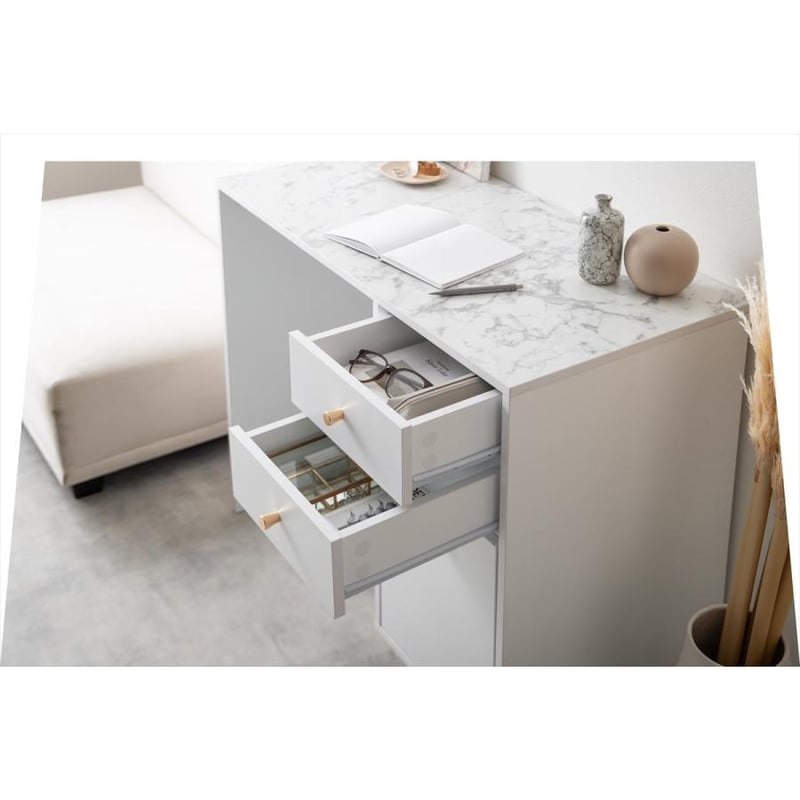 プライムサマーセール】【幅90cm】Camilla 引き出し付きデスク