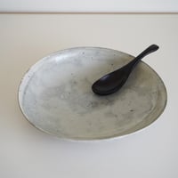 ひび粉引　大皿/竹本ゆき子