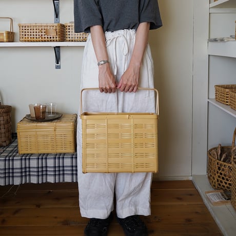 松田由紀　竹　かご　縞々手提げ（大）　竹細工　ハモニ　カゴアミトリ CATEGORY 松田由紀 | やまいち