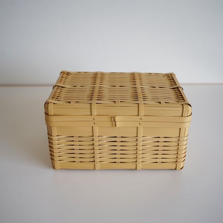 松田由紀 角物 蓋付き 竹かご 竹籠　バスケット 松田由紀 角物 蓋付き 竹かご 竹籠 バスケット 松田由紀 角物 蓋