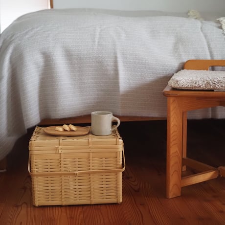 松田由紀 角物 蓋付き 竹かご 竹籠　バスケット 愛媛 角物のかご