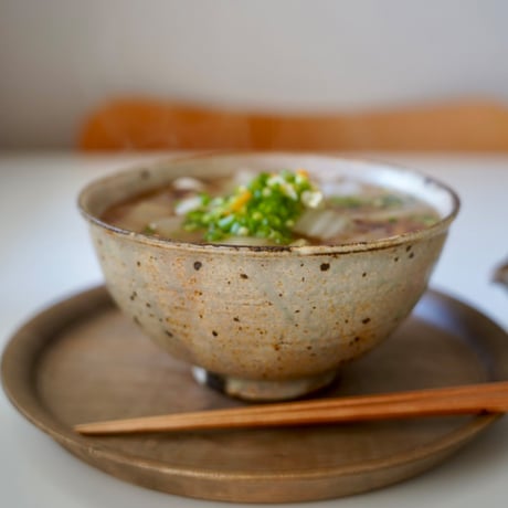 粉引灰釉　丼/竹本ゆき子