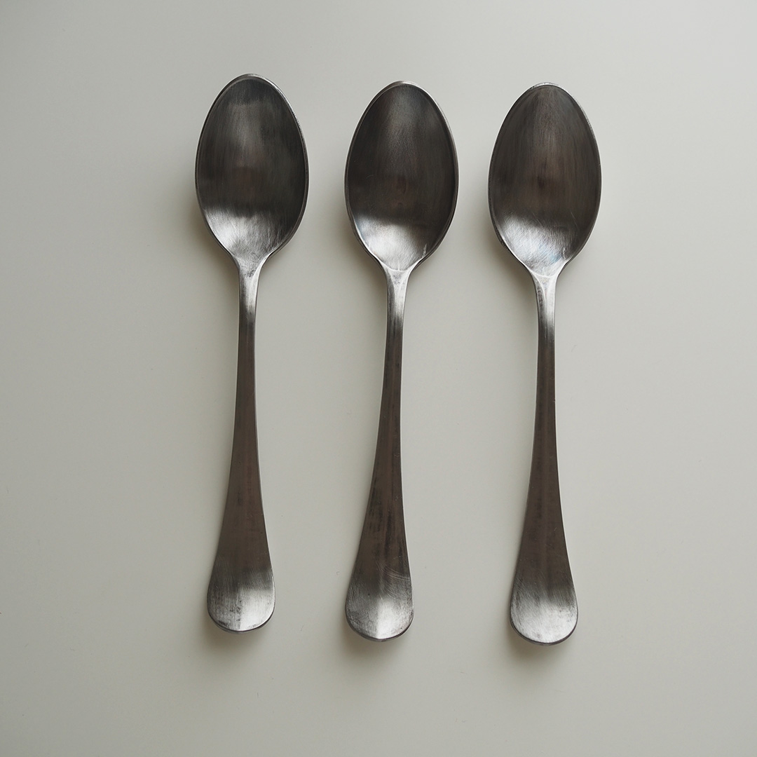 竹俣勇壱カトラリー 2本 匙 スプーン 未使用 現在「使えないスプーン」がオンラインショップでsoldoutなって