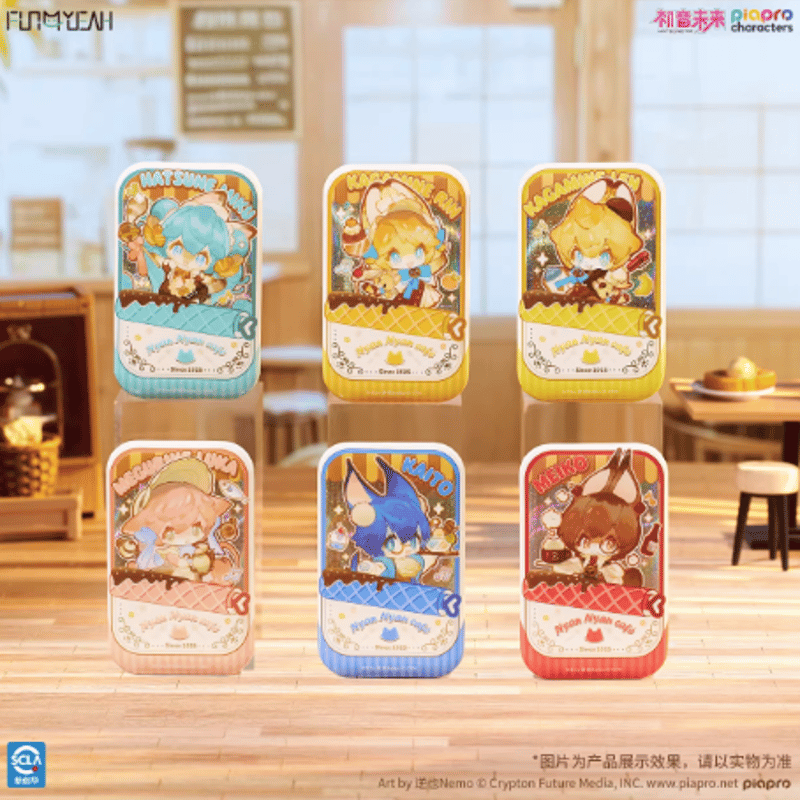 FUN4YEAH】初音ミク「貓貓咖啡廳」スクエア缶バッジ | Nekotani