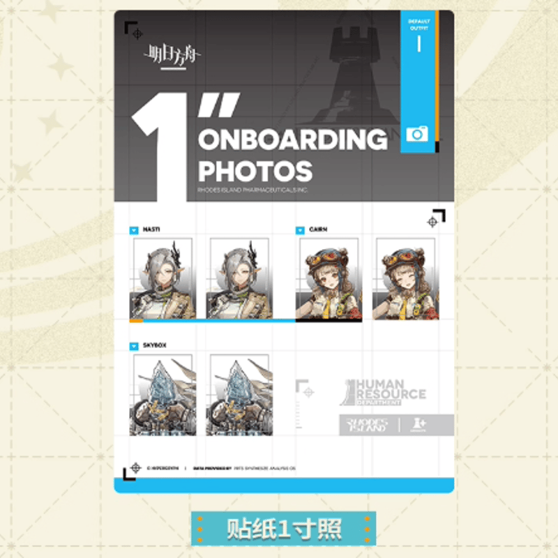アークナイツ「天空之上シリーズ」人事部簡歷16.0ポストカードセット