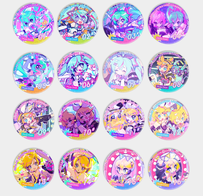 Muse Dash x 初音ミク コラボ 缶バッジBOX(16種類入り) | Nekotani