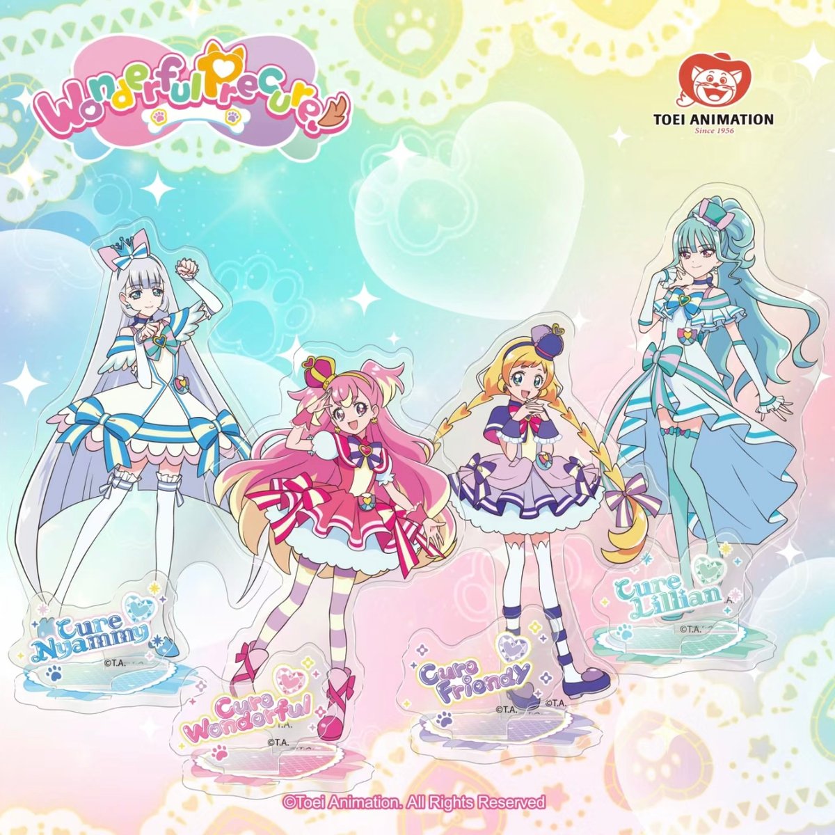 わんだふるぷりきゅあ！ 中国限定 屏風アクリルスタンド 猫屋敷 3点