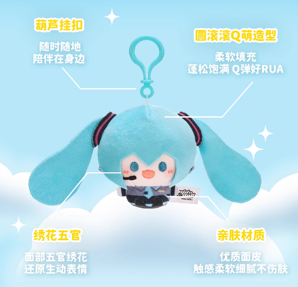在庫品】初音ミク × MINIDOLL「WOW娃偶樂園」圓滾滾ぬいぐるみチャーム