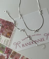three ribbon necklace and bracelet