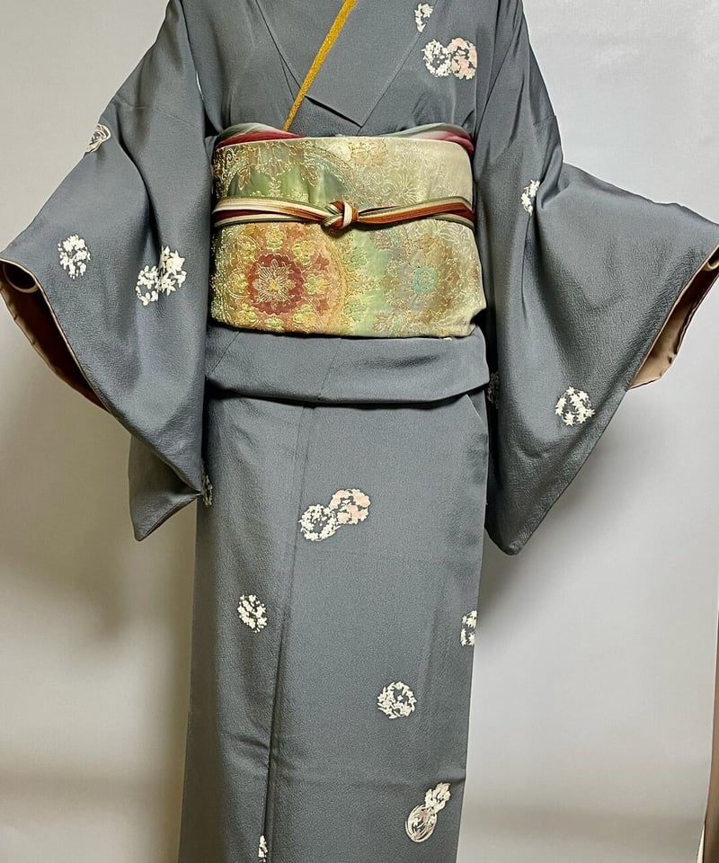 入学式にも 付け下げ風小紋 花輪文様 着物一式レンタル | 着物