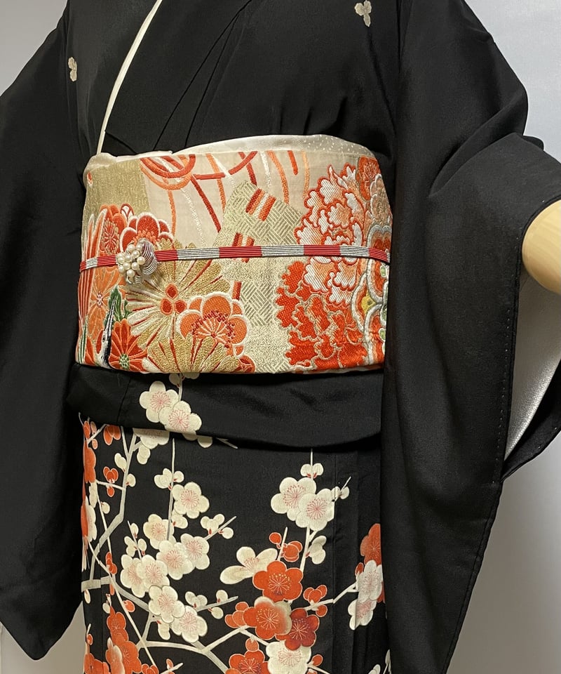 紅白梅 アンティーク黒留袖 お若いミセスにおすすめ 一式セット | 着物 
