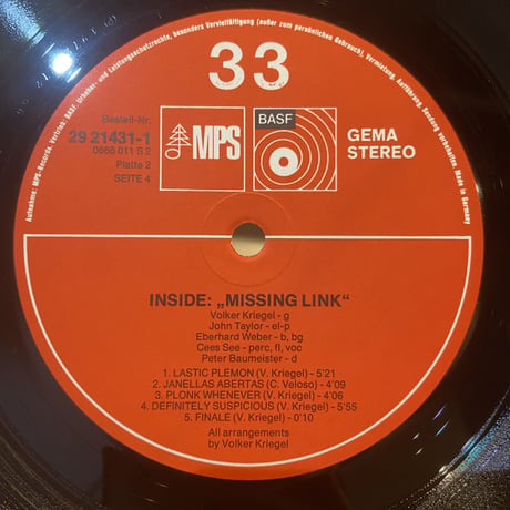 Volker Kriegel / Inside: Missing Link (2LP)