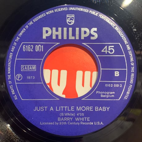 Barry White / I'm Gonna Love You Just A Little More Baby (7")