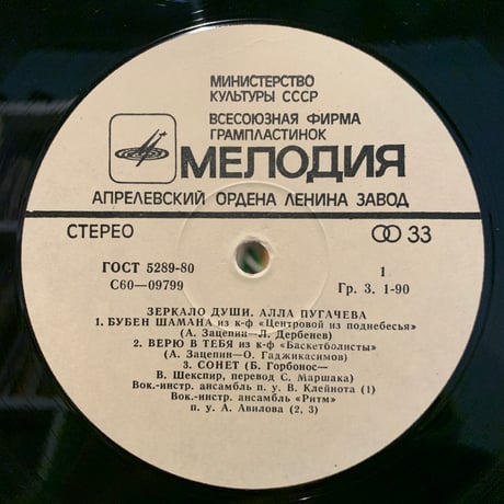 Алла Пугачева / Зеркало Души (LP)