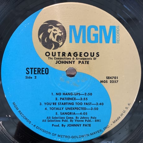 Johnny Pate / Outrageous (LP)