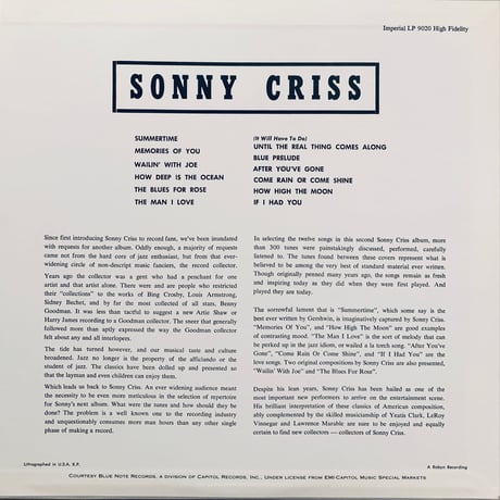 Sonny Criss / Go Man (LP)