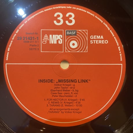 Volker Kriegel / Inside: Missing Link (2LP)