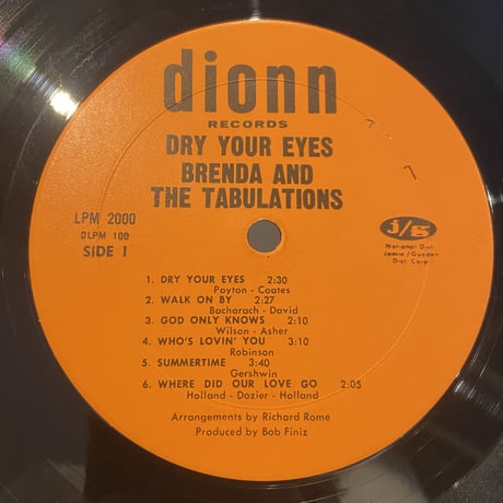 Brenda And The Tabulations / Dry Your Eyes (LP)