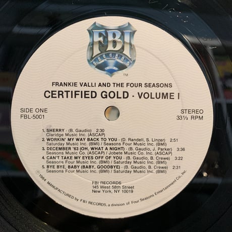 Frankie Valli & The Four Seasons / Certified Gold Volume 1 (LP)