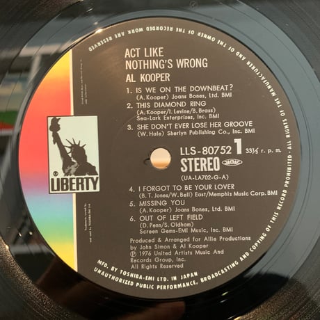 Al Kooper / Act Like Nothing's Wrong (LP)