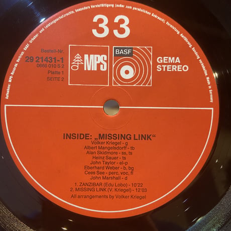 Volker Kriegel / Inside: Missing Link (2LP)