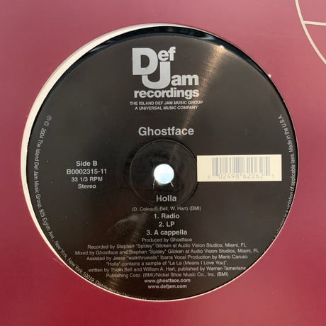 Ghostface - Tush / Holla (12")