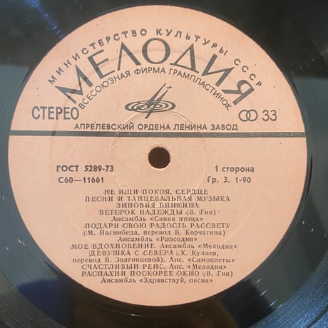 Зиновий Бинкин / Не Ищи Покоя, Сердце (LP)