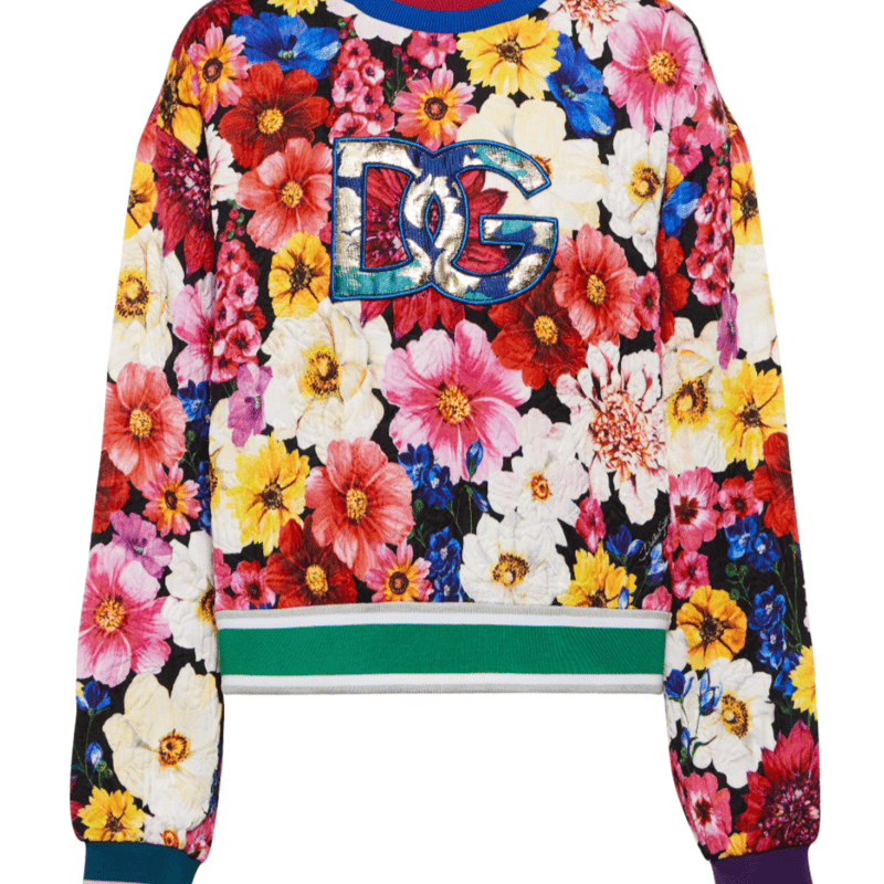 50サイズ✨DOLCE&GABBANA フローラル 薔薇 刺繍 パーカー 黒 DOLCE