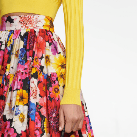 DOLCE & GABBANA DGリブ編シルククロップドセーター