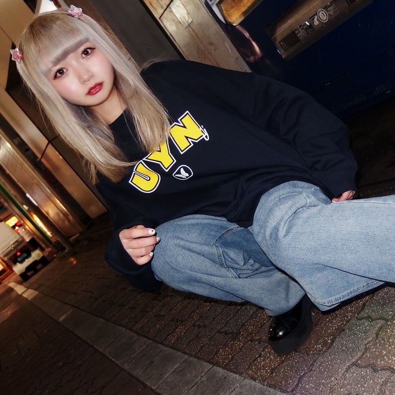 uyuni Over Sized Crew Neck（NAVY×YELLOW） | uyuni