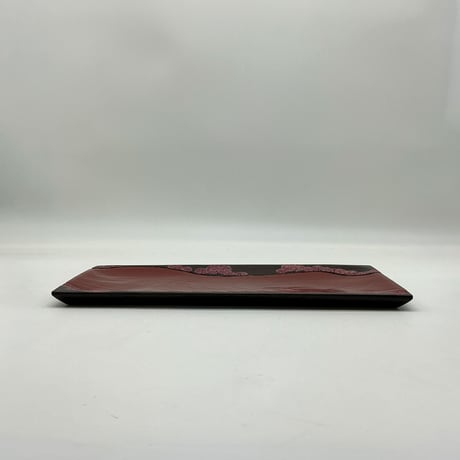めぐみ皿(37×17×2)　桜のお山　赤
