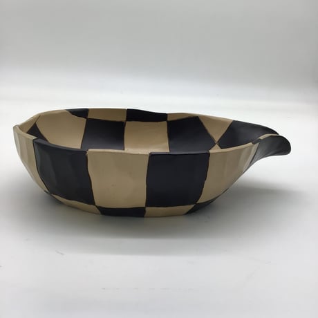 片口手刳り鉢 大(23×17×5.5)　市松