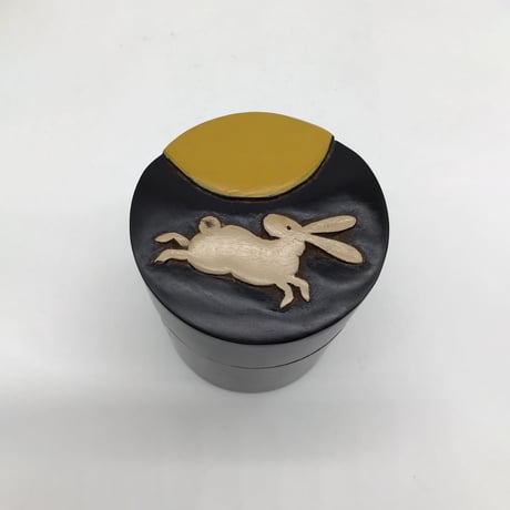 茶筒 角(φ7.5×10)　月うさぎ