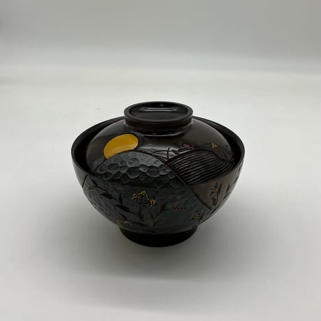 月の桜椀(φ13×7) 蓋付 桜のお山　C