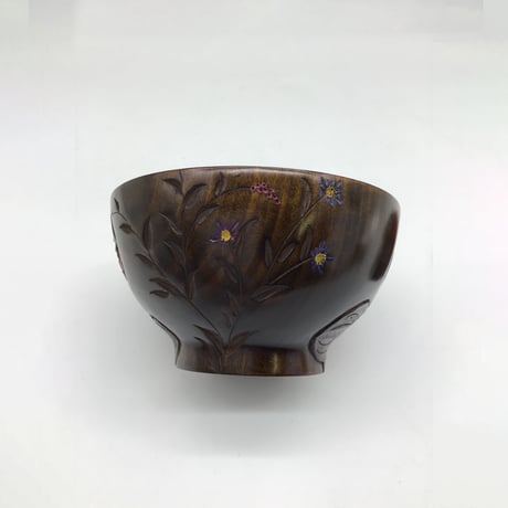 月の桜椀(φ7×13) 蓋付 山帰来 野草  A